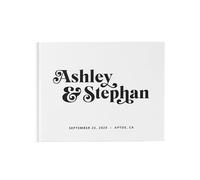 MZPOZB Libro degli Ospiti for Matrimonio Bianco, Elegante e Personalizzato, con Copertina Rigida, for Coppie, Messaggio del Signor della Signora(Color 05)