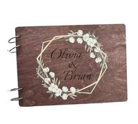 MZPOZB Libro degli Ospiti Personalizzato for Matrimonio, Elegante, con Messaggio Personalizzato for Il Signor e la Signora, Decorazione for la Registrazione delle Coppie.(Color-03)