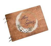 MZPOZB Libro degli Ospiti Personalizzato for Matrimonio, Elegante, con Messaggio Personalizzato for Il Signor e la Signora, Decorazione for la Registrazione delle Coppie.(Color-05)