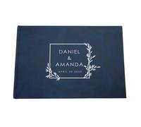 MZPOZB Libro degli Ospiti Personalizzato for Matrimonio, Libro degli Ospiti Personalizzato, Messaggio for Il Signor e la Signora, Fidanzamento, Festa di Compleanno(Blue-02)