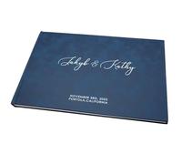 MZPOZB Libro degli Ospiti Personalizzato for Matrimonio, Libro degli Ospiti Personalizzato, Messaggio for Il Signor e la Signora, Fidanzamento, Festa di Compleanno(Blue-01)