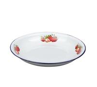 MZPOZB Thickened Enamel Dinner Plate Classic Vintage Round Dish Fruit Bowl & Rice Deepened(19.8cm)