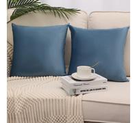 MZPSO Confezione da 2 Copricuscini Decorativi Quadrati Super Morbidi in Velluto per Divano, Camera da Letto, Auto, 45 x 45 cm, Blu Acqua