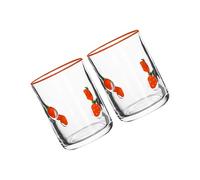 MZRAN 2 bicchieri in vetro con motivo a limone, 400 ml, eleganti motivi a frutta, ideali per cocktail, ore, cene, feste, cucina, stile vintage, coppia di bicchieri