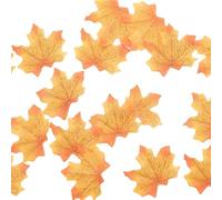 MZRAN 50Pcs Luminoso Colorato Foglia Di Acero Finto Modelli Con Texture Naturale Per Decorazioni Per La Casa E Espositori Stagionali Casa Partito Decorazione Forniture