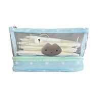 MZRAN Astuccio di grande capacità, a 2 scomparti, leggero, da viaggio, per cosmetici, per studenti, borse da viaggio leggere, Domanda Kitten