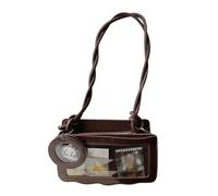 MZRAN Bella Itabag Casual Crossbody Bag Cuoio DELL'UNITÀ di elaborazione Borsa A Tracolla Decorazione Pendolarismo Semplice Messaggeri Per Quotidiano Semplice Spalla Pu Pelle Moda Itab, Colore caffè