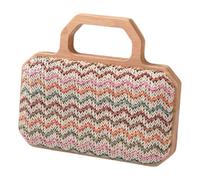 MZRAN Borsa a tracolla da donna con manico in legno, borsa da spiaggia in paglia, alla moda, messaggeri da donna, in paglia, elegante, da spiaggia, per tutte le vacanze, bianco, One Size