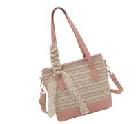 MZRAN Borsa da donna Borsa a tracolla Bella Borsa a tracolla Semplice Borsa di paglia Secchio Messaggeri di grande capacità per tutti i giorni Bella Crossbody per le donne Secchio di paglia Semplice