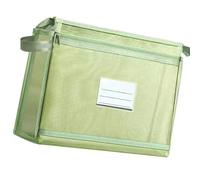 MZRAN Borsa portadocumenti a doppio strato, organizer per documenti con manico, etichetta trasparente, finestra per libri, custodia per il trasporto di libri resistente, Verde