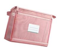 MZRAN Borsa portadocumenti a doppio strato, organizer per documenti con manico, etichetta trasparente, finestra per libri, custodia per il trasporto di libri resistente, B