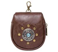 MZRAN Borse per le donne medievale goffrato PU Leather Belt Pouch Retro portamonete per Halloween Party Costume Costume, Caff