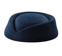 MZRAN Cappello da hostess da donna, accessorio per costume da assistente di volo, per uniforme immobiliare, vintage, cappello da hostess britannico, Blu scuro, 2-3