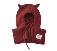 MZRAN Cappello multifunzionale per bambini con copertura del viso modificabile Piano di tessitura isolato per ragazzi femmine 1 5 età accessori invernali cappello sciarpa set, Rosso, Taglia unica