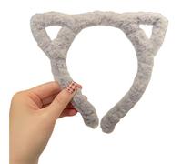 MZRAN Cerchietto per capelli con orecchie di gatto, largo, in peluche, per abbigliamento casual, idolo, concerti, ballo di fine anno, carnevale, accessori per il trucco
