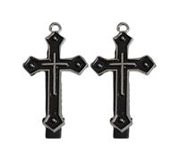 MZRAN Clip piatta scura Hairpin Croci Balletcore Copricapo mazzi Clip Elegante Nero Croci Clip di Capelli Foto Puntelli