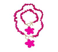 MZRAN Collana da donna alla moda e set delicato ciondolo floreale gioielli fatti a mano fiore fascino accessori collana in lega e set