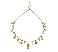 MZRAN Collana versatile con ciondolo a forma di stella marina fatta a mano, lunghezza regolabile, stile casual ed elegante, gioiello ispirato