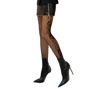 MZRAN Collant da donna elasticizzati con motivo floreale per l'uso quotidiano e per eventi notturni calze di seta scavate collant da donna