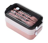 MZRAN Contenitore per il pranzo a doppio strato resistente alle fuoriuscite Vaso per alimenti isolato in acciaio antiruggine Manico ergonomico per pendolari da campeggio Vaso per alimenti in acciaio