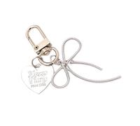 MZRAN Cuore Archi Borsa Fascino Portachiavi Moda Accessori Decorativi Per Borsa Zaino Decors Estetica Portachiavi Regali Cuore Bowknot Charm, Argento