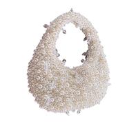 MZRAN Elegante borsa da sera con perle finte impreziosite dalla maniglia superiore casual borsa da sera strutturata contemporanea borsa da sera per uso quotidiano borsa da sera unica