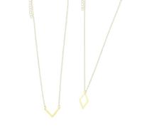 MZRAN Elegante collana con ciondolo a forma di V a rombo, lunghezza regolabile, accessorio per il collo elegante da indossare tutti i giorni