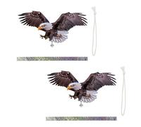 MZRAN Il doppio ha affrontato le sculture acriliche del gufo compreso gli accessori riflettenti per le esche riflettenti di controllo degli uccelli