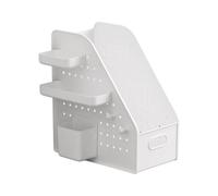 MZRAN Lavagna forata con portapenne rimovibile e scatola portaoggetti per casa, ufficio, scuola, gestione di forniture scolastiche, accessorio da scrivania