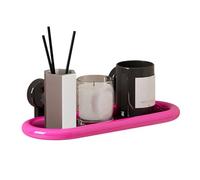 MZRAN Mensola a ventosa da parete per bagno doccia in ABS con fori di drenaggio, installazione senza trapano, dispenser di sapone per doccia