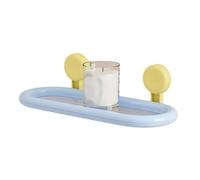 MZRAN Mensola a ventosa da parete per bagno doccia in ABS con fori di drenaggio, installazione senza trapano, dispenser di sapone per doccia