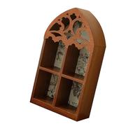 MZRAN Mensola fluttuante in quadrifogli francesi con intagli intricati a più livelli, decorazione per la casa, scaffale da parete in legno multistrato unico