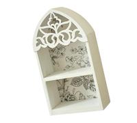MZRAN Mensola fluttuante in quadrifogli francesi con intagli intricati a più livelli, decorazione per la casa, scaffale da parete in legno multistrato unico