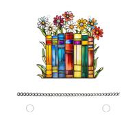 MZRAN Pendenti multicolore da appendere alla finestra, a forma di libro, fiori, libri, 2D, piatto, decorazioni per la casa, insegnante, ritorno a scuola, regalo decorativo da parete