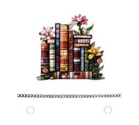 MZRAN Pendenti multicolore da appendere alla finestra, a forma di libro, fiori, libri, 2D, piatto, decorazioni per la casa, insegnante, ritorno a scuola, regalo decorativo da parete