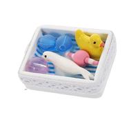 MZRAN Piccolo contenitore a forma di vasca da bagno per 1/12 case delle bambole decorazione vivaio accento pizzo bianco accento educativo mestiere bambini attività da collezione in miniatura