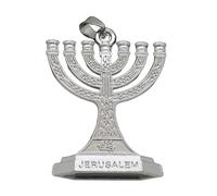 MZRAN Portachiavi con 12 tribù di Israele Menorah con 7 rami, tempio di Gerusalemme, per ciondolo a forma di borsa