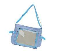 MZRAN Pratica borsa in nylon con tracolla regolabile trasparente distintivo vetrina borsa per uso quotidiano scuola pendolarismo shopping casual borsa per pendolari, Blu, One Size