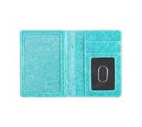 MZRAN Pratico portafoglio passaporti in pelle PU elegante modello goffrato passaporti custodia protettiva viaggio essenziale carta organizzata PU supporto in pelle, Blu lago, Bellezza di massa