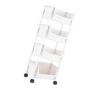 MZRAN Scaffale mobile sottile portatile della libreria dello scaffale stretto portatile con le rotelle di frenatura e ganci per spazi ristretti