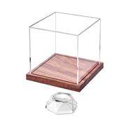 MZRAN Senza montaggio richiesto, cubi trasparenti supporto da tennis con base in legno massiccio per collezionisti e ventilatori espositore scaffale ufficio