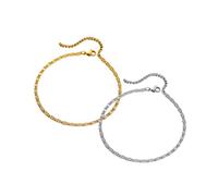 MZRAN Set di 2 catene a clip in acciaio inox, versatili e versatili, lunghezza regolabile, da indossare tutti i giorni, gioielli alla moda