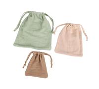 MZRAN Set di 3 sacchetti in cotone con chiusura elastica, borsa essenziale per articoli per la cura del bambino, tessuto delicato protegge oggetti delicati e protettivi per copertine del bambino