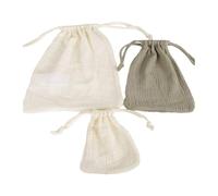 MZRAN Set di 3 sacchetti in cotone con chiusura elastica, borsa essenziale per articoli per la cura del bambino, tessuto delicato protegge oggetti delicati e protettivi per copertine del bambino