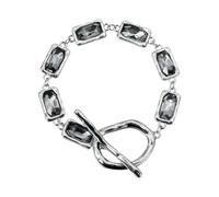 MZRAN Set di collane con diamanti neri quadrati geometrici a più fili per un outfit versatile abbinato e stili collana a strati con cristalli neri, Misura unica, come descritto, come descritto