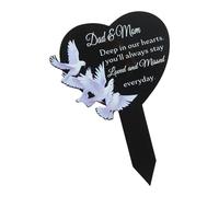 MZRAN Targhe commemorative a forma di cuore in acrilico resistenti alle intemperie, decorazione per esterni, regalo commemorativo per la famiglia, decorazione da giardino