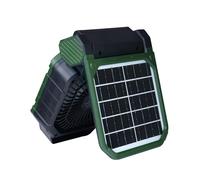 MZRAN Ventilatore di raffreddamento ricaricabile solare multifunzione con luce LED impostazione 4 velocità Design portatile per campeggio escursionismo avventura ventilatore da campeggio solare