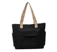MZRAN Versatile borsa a tracolla grande in tinta unita per le donne spaziosa borsa a mano con manico superiore con tasche multiple per uso quotidiano borsa a tracolla, Nero , One Size