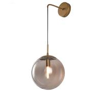 MZStech Lampada da parete industriale vintage 15 cm vetro globo goccia a parete apparecchio camera da letto corridoio lampada da parete retrò sfera di vetro grigio (Grigio)