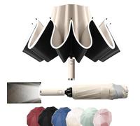 MZSX Ombrello Pieghevole, Viaggio Antivento, luce a LED,design pieghevole inverso, Portatile Automatico, Compatto Resistente Leggero, passeggino universale